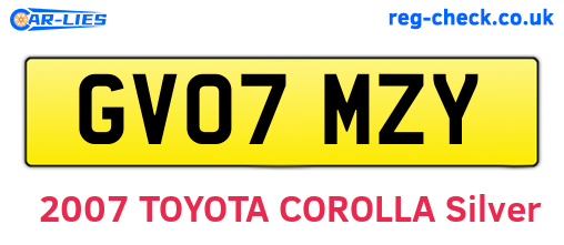 GV07MZY are the vehicle registration plates.