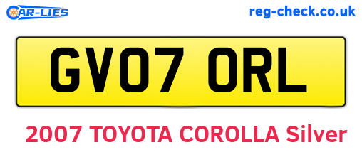 GV07ORL are the vehicle registration plates.