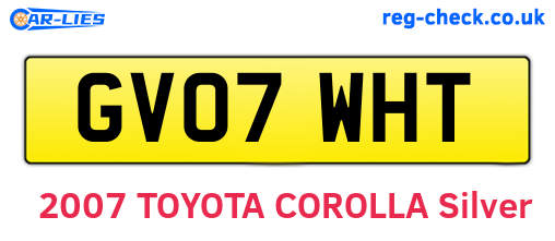 GV07WHT are the vehicle registration plates.