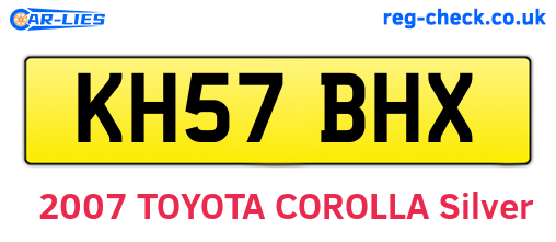 KH57BHX are the vehicle registration plates.