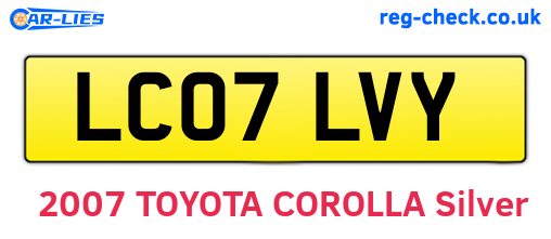 LC07LVY are the vehicle registration plates.
