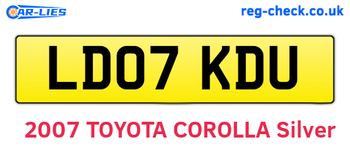 LD07KDU are the vehicle registration plates.