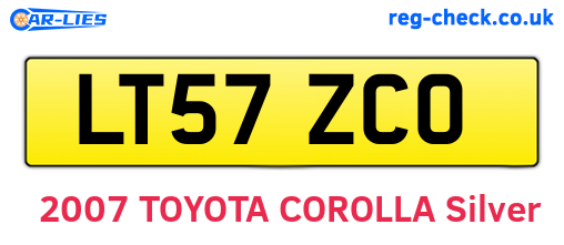 LT57ZCO are the vehicle registration plates.