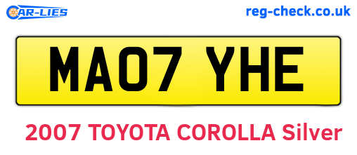 MA07YHE are the vehicle registration plates.
