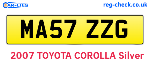 MA57ZZG are the vehicle registration plates.