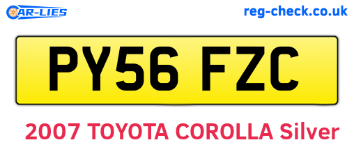 PY56FZC are the vehicle registration plates.