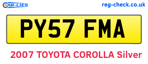 PY57FMA are the vehicle registration plates.