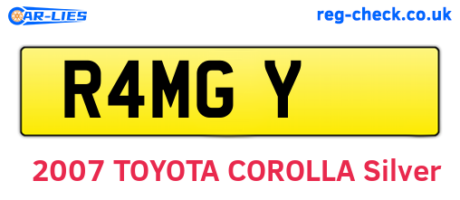 R4MGY are the vehicle registration plates.