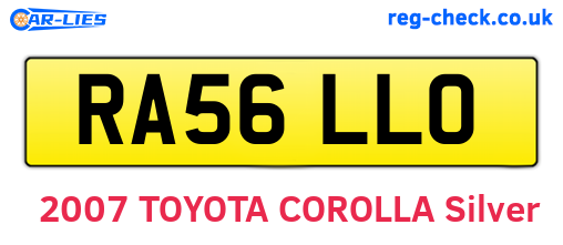 RA56LLO are the vehicle registration plates.
