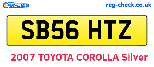 SB56HTZ are the vehicle registration plates.