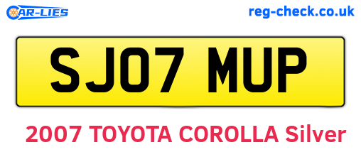 SJ07MUP are the vehicle registration plates.