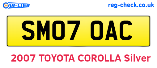SM07OAC are the vehicle registration plates.