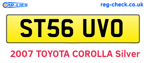 ST56UVO are the vehicle registration plates.
