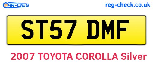 ST57DMF are the vehicle registration plates.