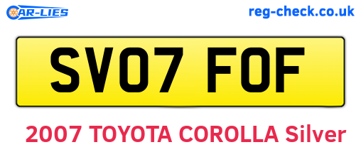 SV07FOF are the vehicle registration plates.