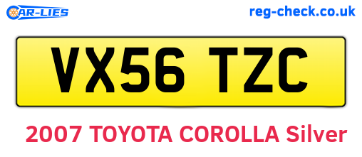 VX56TZC are the vehicle registration plates.