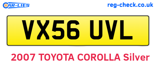VX56UVL are the vehicle registration plates.
