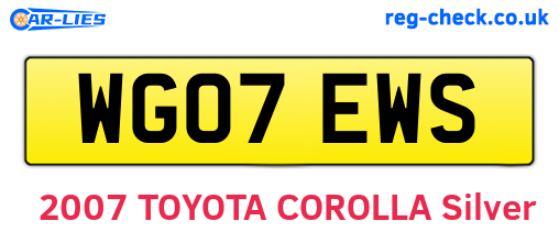 WG07EWS are the vehicle registration plates.