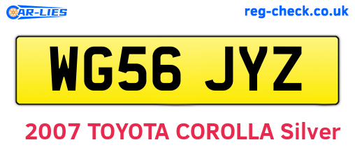 WG56JYZ are the vehicle registration plates.