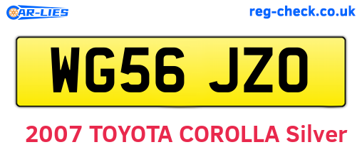 WG56JZO are the vehicle registration plates.