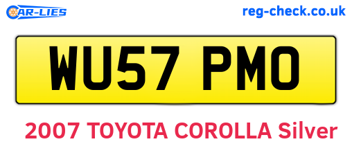 WU57PMO are the vehicle registration plates.