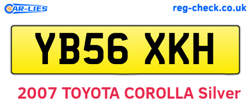 YB56XKH are the vehicle registration plates.