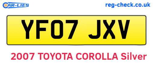 YF07JXV are the vehicle registration plates.