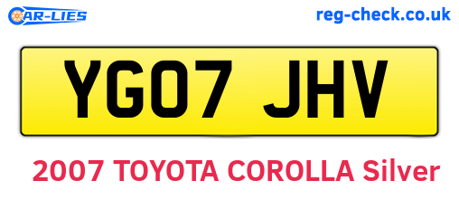 YG07JHV are the vehicle registration plates.
