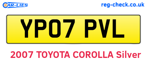 YP07PVL are the vehicle registration plates.