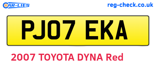 PJ07EKA are the vehicle registration plates.