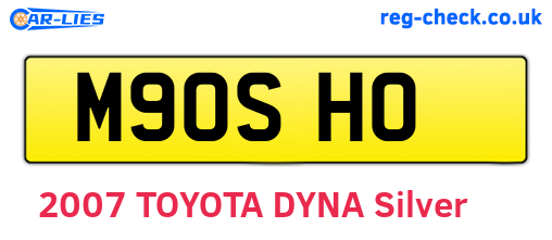 M90SHO are the vehicle registration plates.