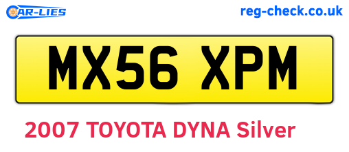 MX56XPM are the vehicle registration plates.
