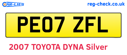 PE07ZFL are the vehicle registration plates.