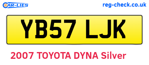YB57LJK are the vehicle registration plates.