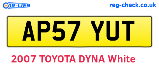 AP57YUT are the vehicle registration plates.