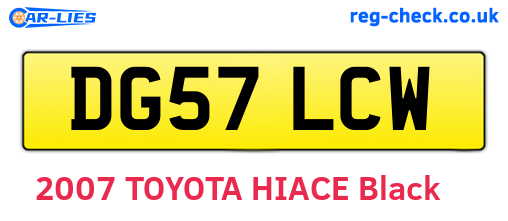 DG57LCW are the vehicle registration plates.