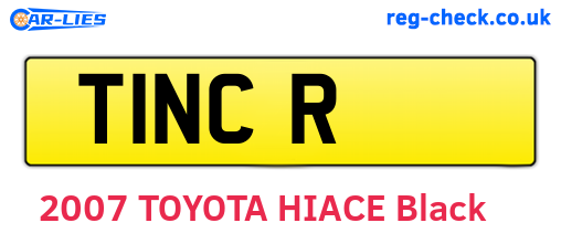 T1NCR are the vehicle registration plates.