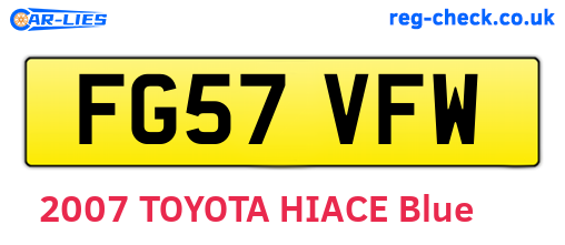 FG57VFW are the vehicle registration plates.