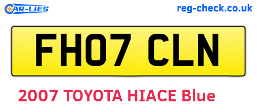 FH07CLN are the vehicle registration plates.