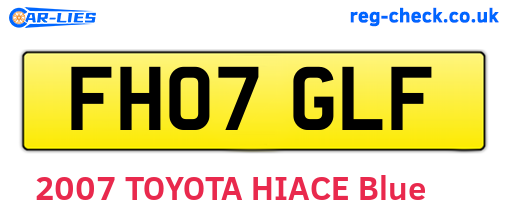FH07GLF are the vehicle registration plates.