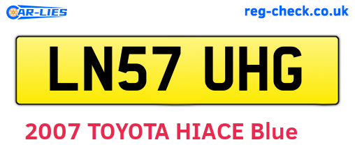 LN57UHG are the vehicle registration plates.