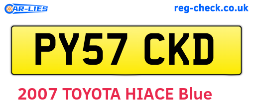 PY57CKD are the vehicle registration plates.