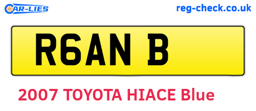 R6ANB are the vehicle registration plates.