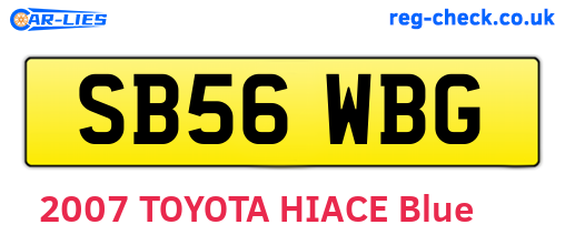 SB56WBG are the vehicle registration plates.