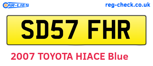 SD57FHR are the vehicle registration plates.
