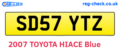 SD57YTZ are the vehicle registration plates.