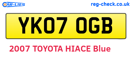 YK07OGB are the vehicle registration plates.