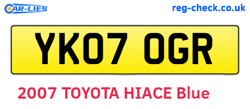 YK07OGR are the vehicle registration plates.