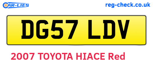 DG57LDV are the vehicle registration plates.