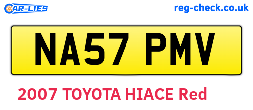 NA57PMV are the vehicle registration plates.